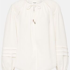 Isabel Marant Lamaya Tie Neck White Blouse